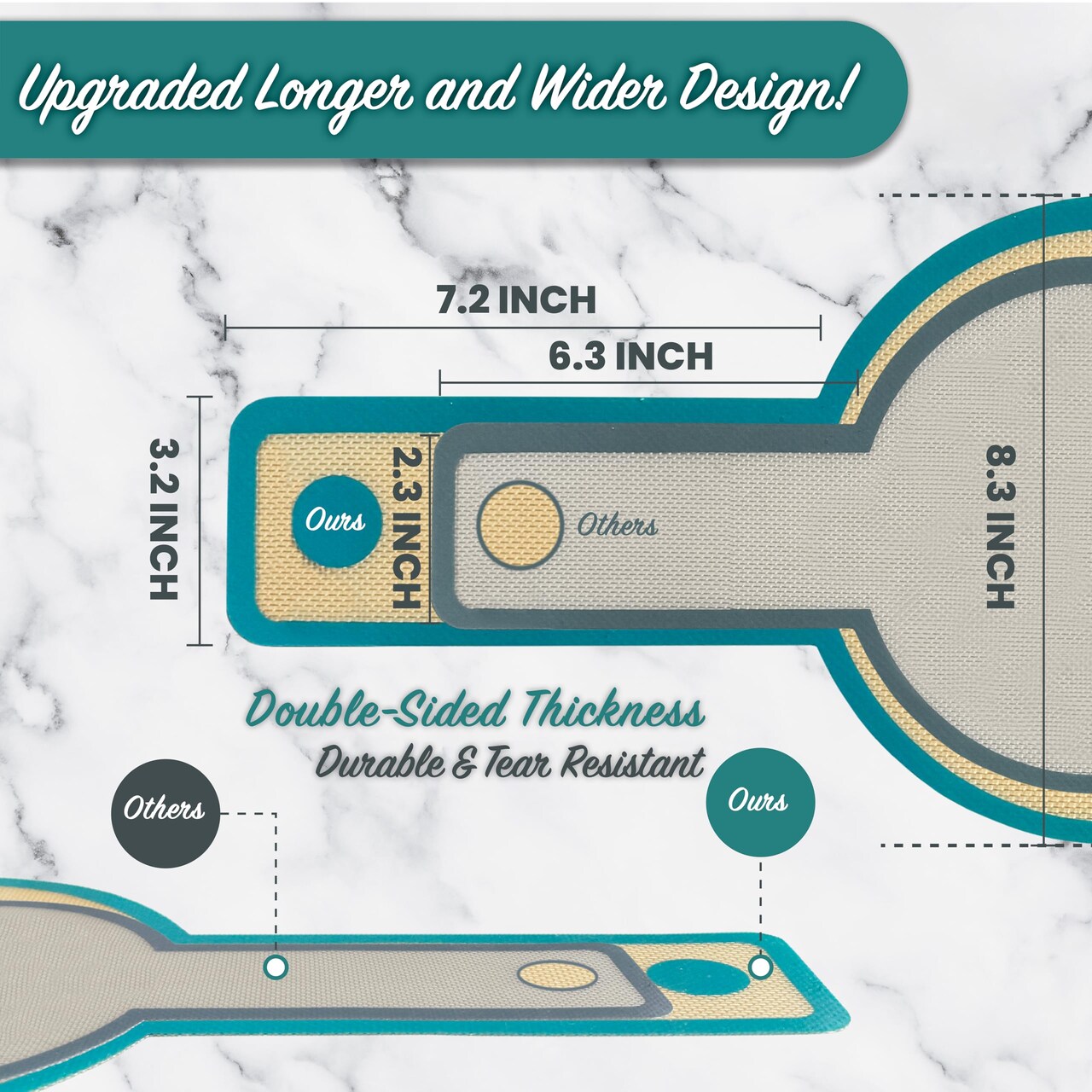 2 Pieces Silicone Bread Sling Dutch Oven | Non-Stick & Easy Clean Reusable Silicone Bread Baking Mat | Bread Baking Sheet Liner for Transferable Dough | Extra Long Handles